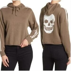 SKULL CASHMERE Marissa Crop Pullover Hoodie Military Green {NN23}
